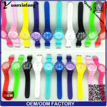 Yxl-823 Venta caliente Japón Movt reloj de cuarzo silicona caucho plástico Bezel reloj de pulsera